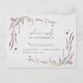 Elegant Wildflower Waterverf Modern Wedding RSVP Uitnodiging Briefkaart (Voorkant)