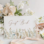 Elegant Wildflower Waterverf Rustic Wedding Gastenboek