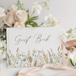 Elegant Wildflower Waterverf Rustic Wedding Gastenboek