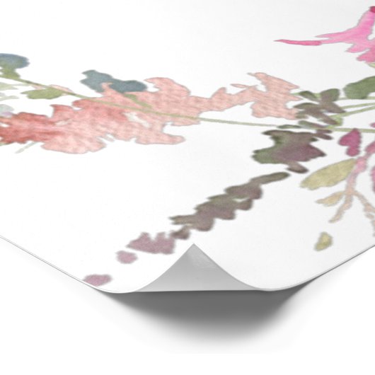 Elegant Wildflower Waterverf Shower Photo Booth Poster (Hoek)