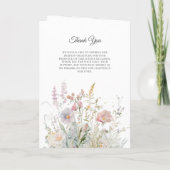 Elegant Wildflower Waterverf Trouwboekje Programma (Achterkant)