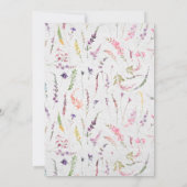 Elegant Wildflower Waterverf Tuinbruiloft Kaart (Achterkant)