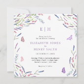 Elegant Wildflower Waterverf Wreath Vow Renewal Kaart (Voorkant)