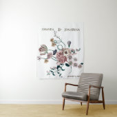 Elegant Wildflower Weddenschap Foto Booth Backdrop Wandkleed (In situ)
