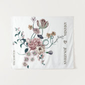 Elegant Wildflower Weddenschap Foto Booth Backdrop Wandkleed (Voorkant (horizontaal))