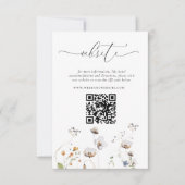 Elegant Wildflower Weddenschap QR-code Kaart (Voorkant)