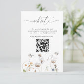 Elegant Wildflower Weddenschap QR-code Kaart (Staand voorkant)