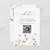 Elegant Wildflower Weddenschap QR-code Kaart (Voorkant / Achterkant)