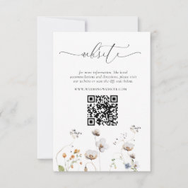 Elegant Wildflower Weddenschap QR-code Kaart