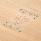 Elegant Wildflower Wedding Acryl Uitnodigingen (Laagn)