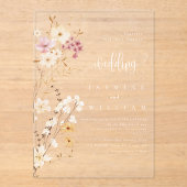 Elegant Wildflower Wedding Acryl Uitnodigingen (Voorkant)
