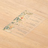 Elegant Wildflower Wedding Acryl Uitnodigingen (Laagn)