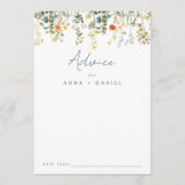 Elegant Wildflower Wedding Advieskaart (Voorkant)