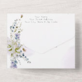 Elegant Wildflower Wedding All In One Uitnodiging (Achterkant)