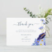 Elegant Wildflower Wedding Bedankkaart (Staand voorkant)
