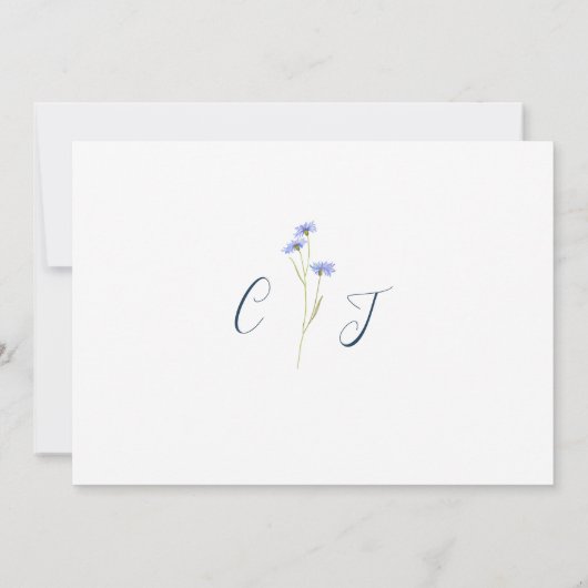 Elegant Wildflower Wedding Bedankkaart (Achterkant)