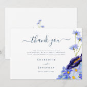 Elegant Wildflower Wedding Bedankkaart (Voorkant / Achterkant)