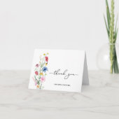Elegant Wildflower Wedding Bedankkaart (Voorkant)