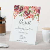 Elegant Wildflower Wedding Dessert Bar Reclamebord Met Voetstuk (Insitu)