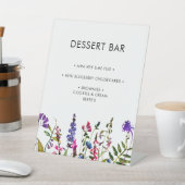 Elegant Wildflower Wedding Dessert Bar Reclamebord Met Voetstuk (Insitu)