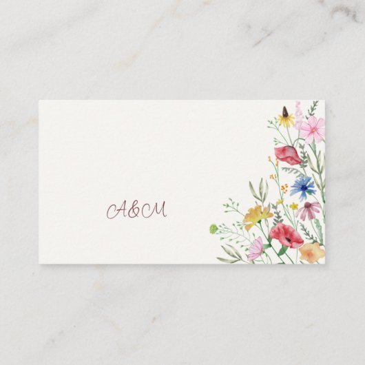 Elegant Wildflower Wedding Enclosure Kaart (Achterkant)