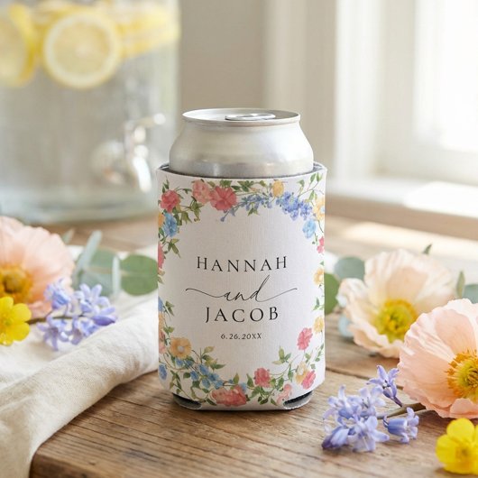 Elegant Wildflower Wedding Favor Blikjeskoeler