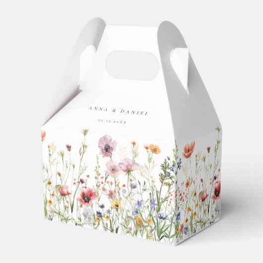Elegant Wildflower Wedding Favor Boxes Bedankdoosjes (Voorkant Zijde)