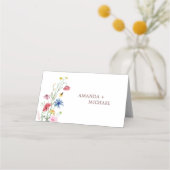 Elegant Wildflower Wedding Folded Place Card Plaatskaartje (Achterkant)