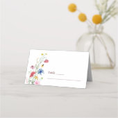 Elegant Wildflower Wedding Folded Place Card Plaatskaartje (Voorkant)
