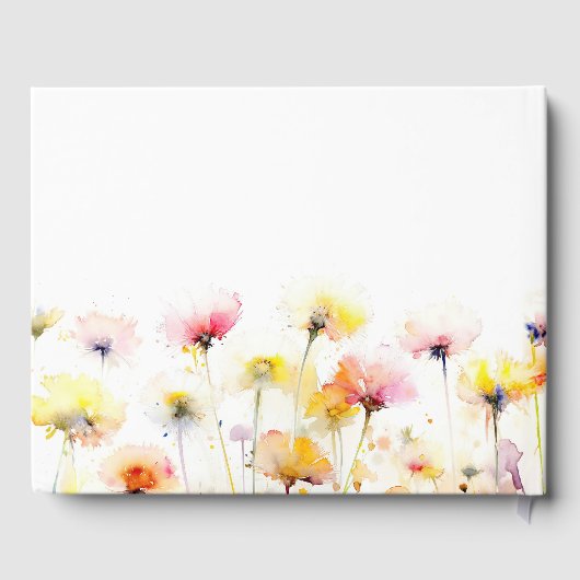 Elegant Wildflower Wedding Gastenboek (Achterkant)