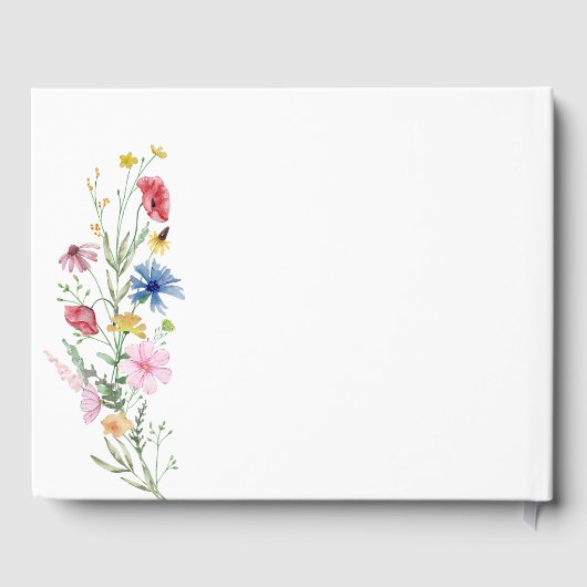 Elegant Wildflower Wedding Gastenboek (Achterkant)