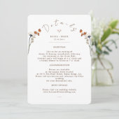 Elegant Wildflower Wedding Infor Detail Kaart (Staand voorkant)