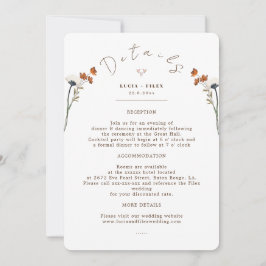 Elegant Wildflower Wedding Infor Detail Kaart