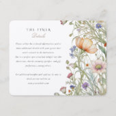 Elegant Wildflower Wedding Informatie Kaart (Voorkant)