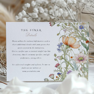 Elegant Wildflower Wedding Informatie Kaart