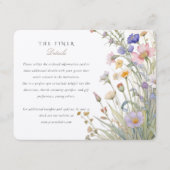 Elegant Wildflower Wedding Informatie Kaart (Voorkant)