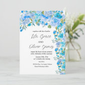Elegant Wildflower Wedding Invitation Kaart (Staand voorkant)