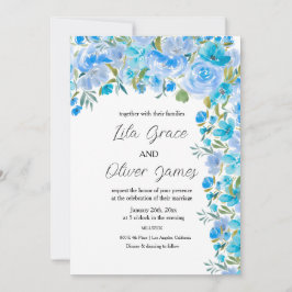 Elegant Wildflower Wedding Invitation Kaart