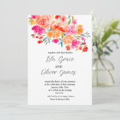 Elegant Wildflower Wedding Invitation Kaart (Staand voorkant)
