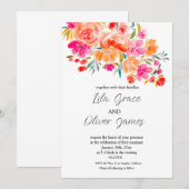 Elegant Wildflower Wedding Invitation Kaart (Voorkant / Achterkant)