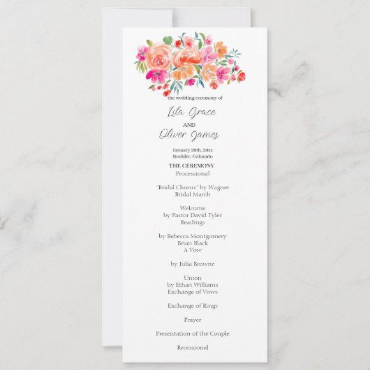 Elegant Wildflower Wedding Invitation Kaart (Voorkant)