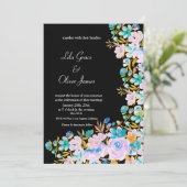 Elegant Wildflower Wedding Invitation Kaart (Staand voorkant)