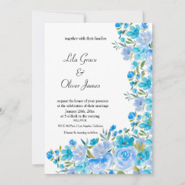 Elegant Wildflower Wedding Invitation Kaart