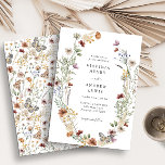 Elegant Wildflower Wedding Invitation Kaart<br><div class="desc">Elegant Wildflower Wedding Invitation. Deze stijlvolle en elegante huwelijksuitnodiging is voorzien van prachtige,  met de hand geschilde waterverf wildbloemen die een mooie kreet vormen met een prachtig patroon op de achterkant. Zoek overeenkomende objecten in het Witte Boho Wildflower Wedding Collectie.</div>