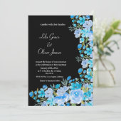 Elegant Wildflower Wedding Invitation Kaart (Staand voorkant)