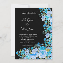 Elegant Wildflower Wedding Invitation Kaart
