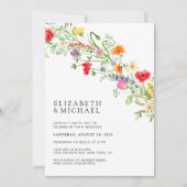 Elegant Wildflower Wedding Invitation Kaart (Voorkant)