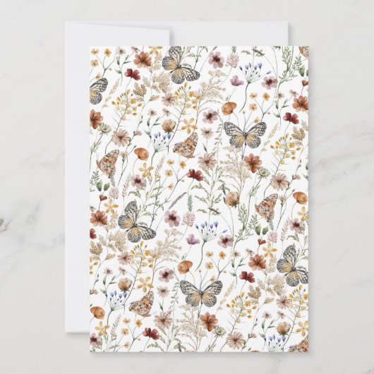 Elegant Wildflower Wedding Invitation Kaart (Achterkant)