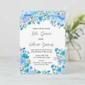 Elegant Wildflower Wedding Invitation Kaart (Staand voorkant)