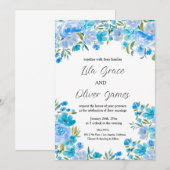 Elegant Wildflower Wedding Invitation Kaart (Voorkant / Achterkant)